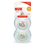 NUK迪士尼矽膠按撫奶咀 (0-6個月) (顏色隨機) 2個連盒