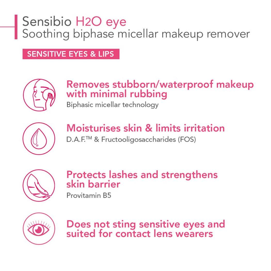BIODERMA Sensibio H2O Eye Biphasic Micellar Makeup Remover 125ml