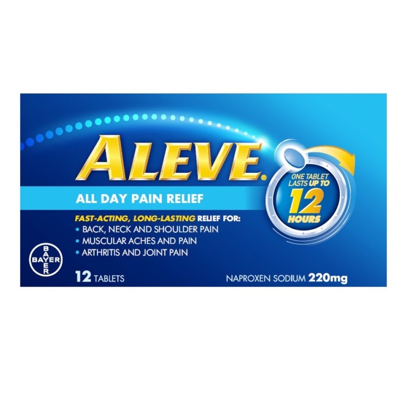 Aleve Pain Relief Naproxen Sodium 220mgx12 Tablets Adult Pain