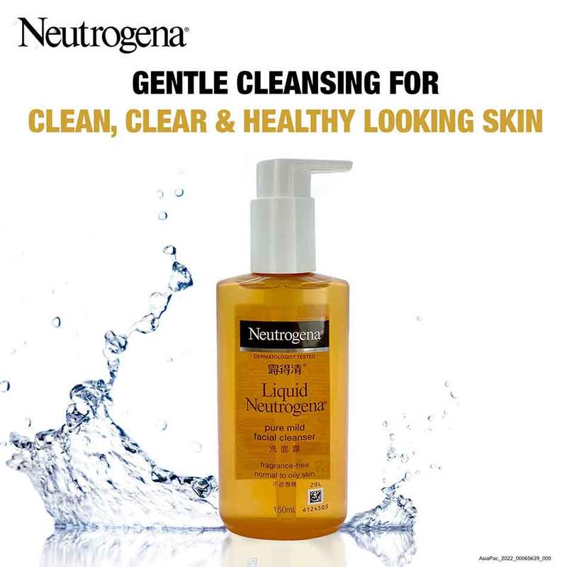 Neutrogena Liquid Pure Mild Facial Cleanser for All Oil Skin Types, 150ml