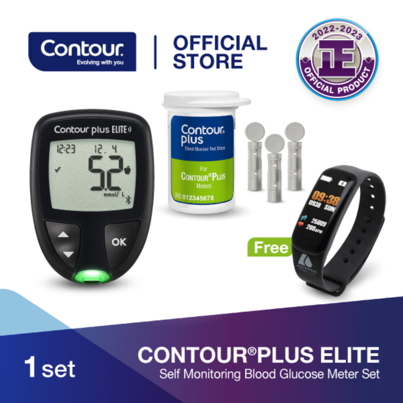 Contour Plus Elite Self Monitoring Blood Glucose Meter Set (with free gift) 1pc | Online Store