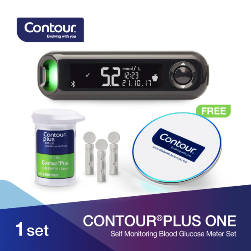 Contour Plus One Self Monitoring Blood Glucose Meter Set (with free gift) 1pc