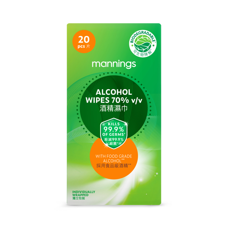 Mannings alcohol wipes 70% v/v 20pcs