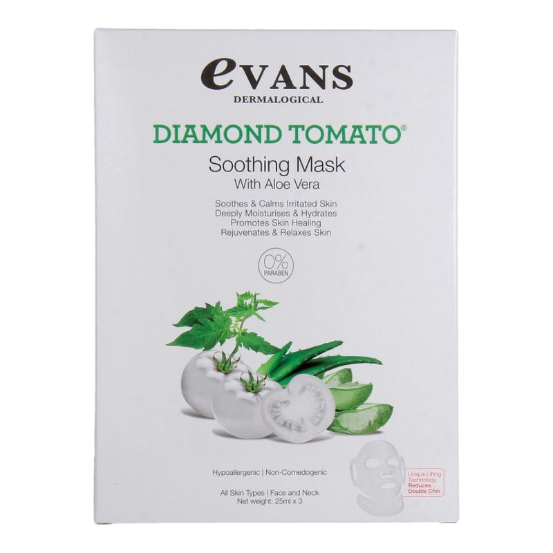 Evans Dermalogical Diamond Tomato Soothing Mask 3s