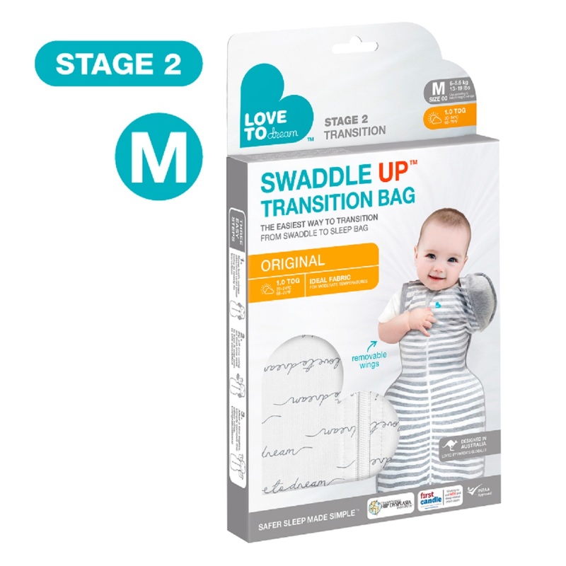 Love To Dream Swaddle Up Transition Bag (Stage 2) White M Size