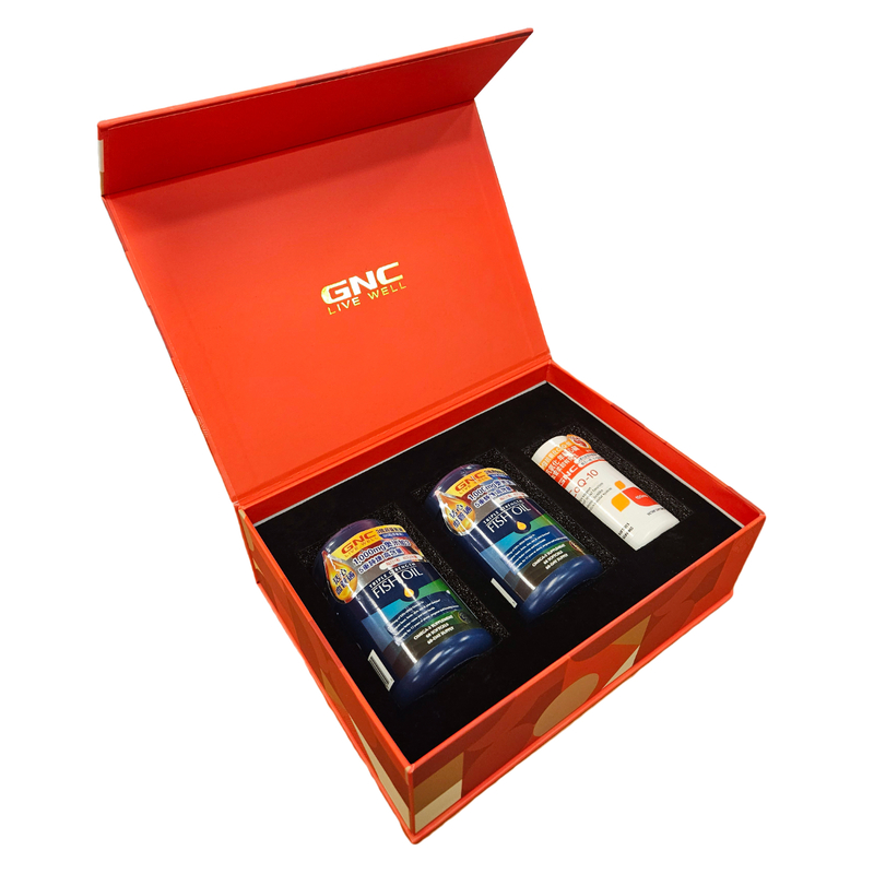 GNC Heart Health Gift Set - Triple Strength Fish Oil 60pcs x 2pcs + CoQ10 100mg 60pcs