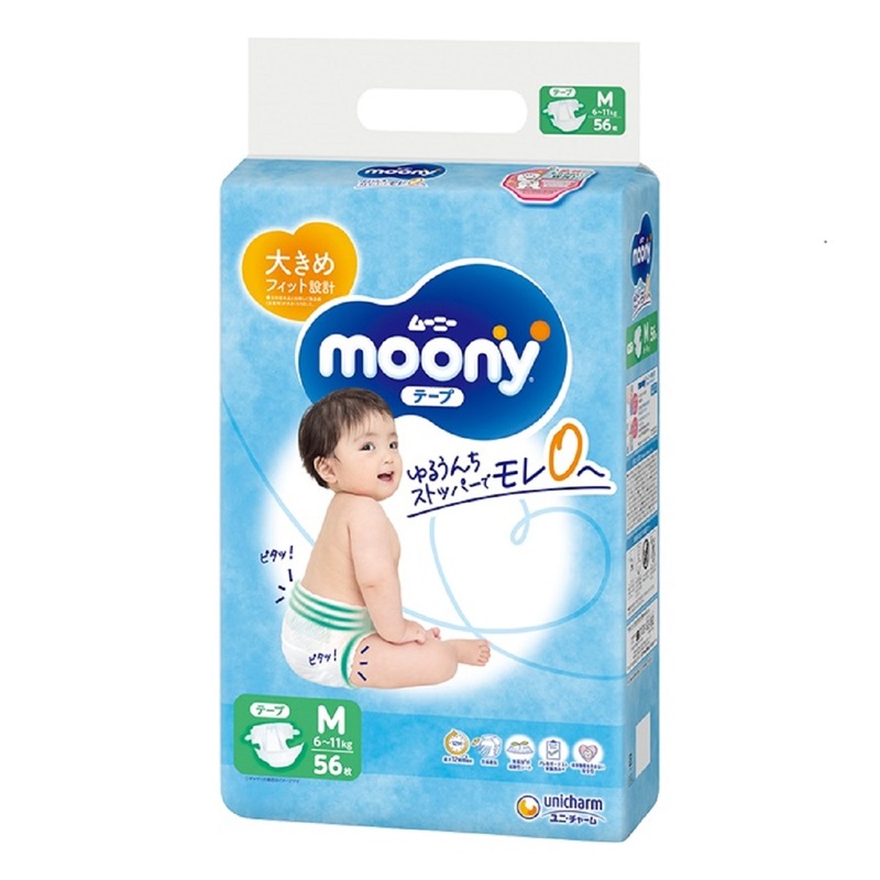 Moony Air Fit Tape Type M 56pcs