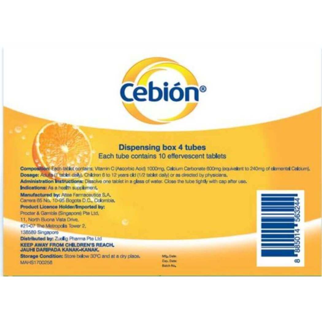 Cebion Efferescent Vitamin C 1000mg Calcium 40s Vitamin C Vitamins Supplements Health Guardian Singapore