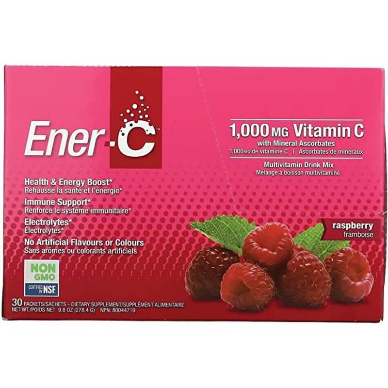 Ener-C Vitamin C Effervescent Powdered Drink Mix Raspberry 30 packets