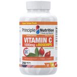 Principle Nutrition Vitamin C 1000mg + Rosehips Time Release, 210 tablets