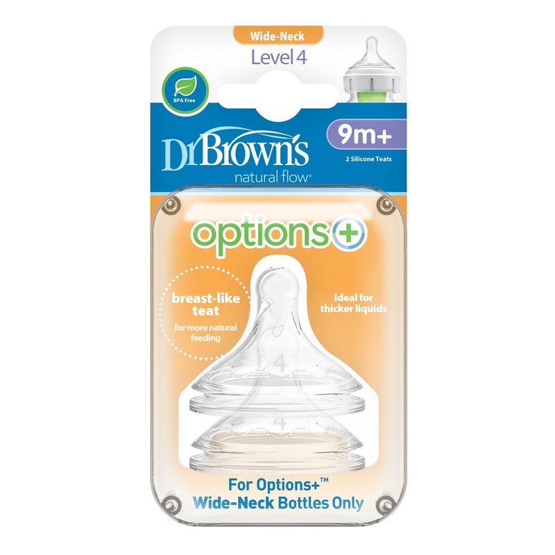 Dr.Brown's Options+ Breast-Like Silicone Nipple (Level 4) 2pcs
