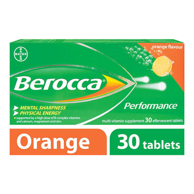 Berocca Performance Vitamin B Orange Energy Effervescent Tablet, 30 tablets