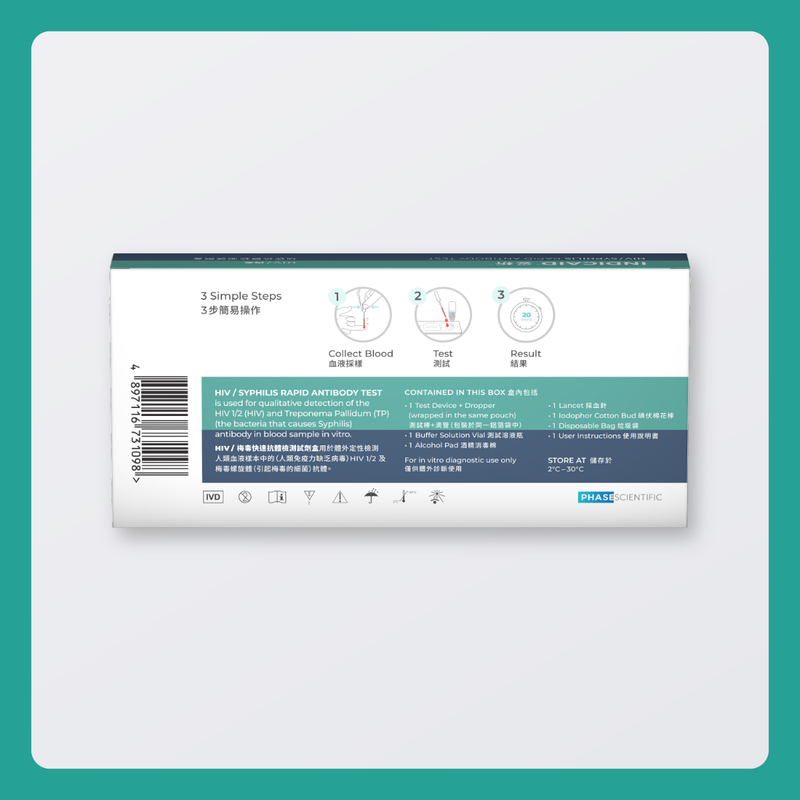 INDICAID HIV/Syphilis Rapid Antibody Test 1pc