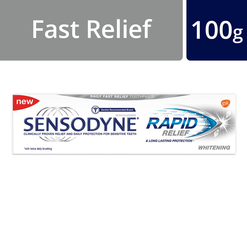 Sensodyne Sensitive Rapid Relief Whitening Toothpaste, 100 g