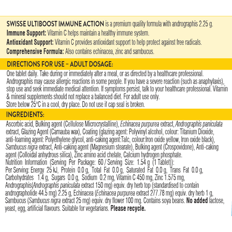 Swisse Ultiboost Immune Action 60pcs