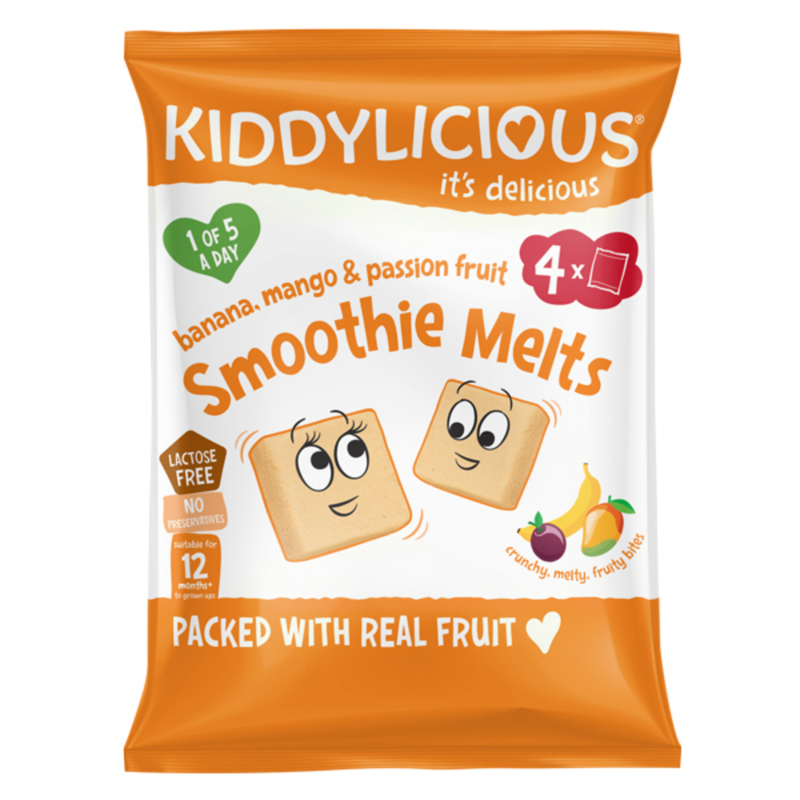 Kiddylicious Smoothie Melts Multipack (Banana, Mango and Passion Fruit) 6g x 4 Packs