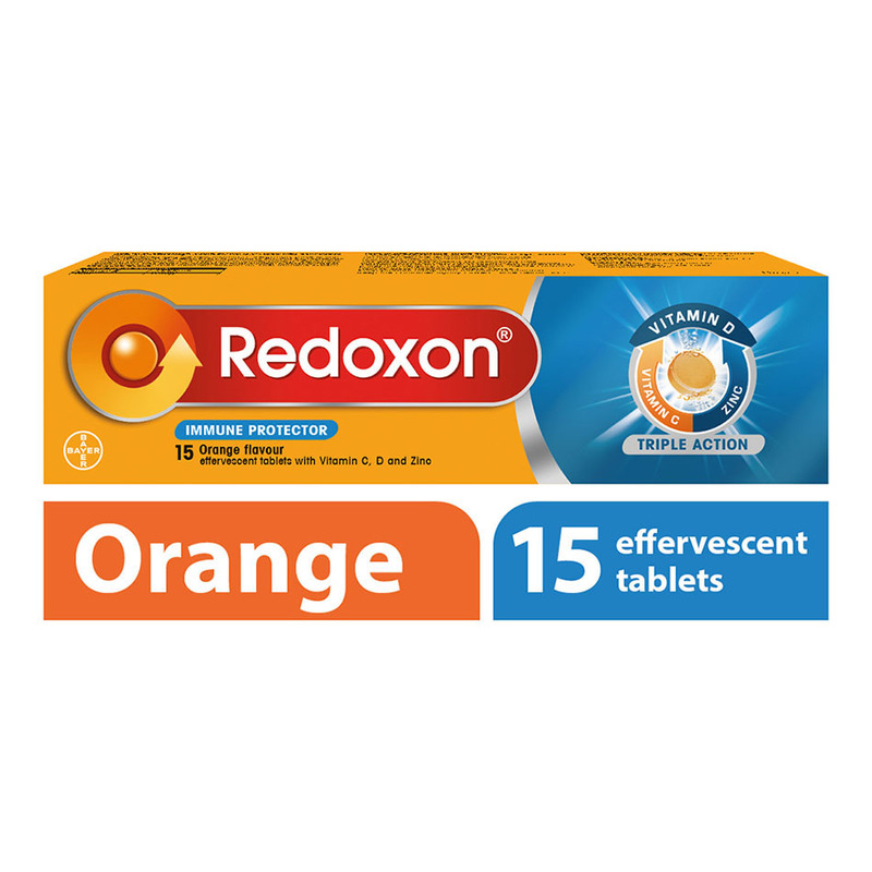 Redoxon Triple Action Vitamin C, D & Zinc Immunity Orange Effervescent 15s