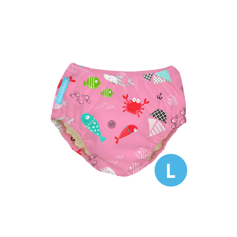 Charlie Banana 2-in-1 Swim Diaper & Training Pants Florida Pink Large 1pc