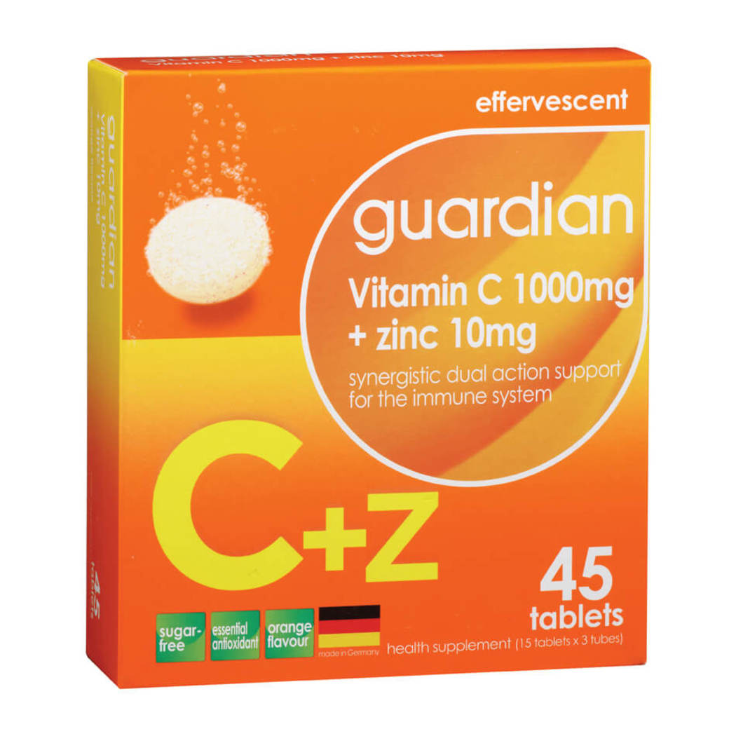 Guardian Vitamin C 1000mg + Zinc 10mg, 3x15 tablets ...