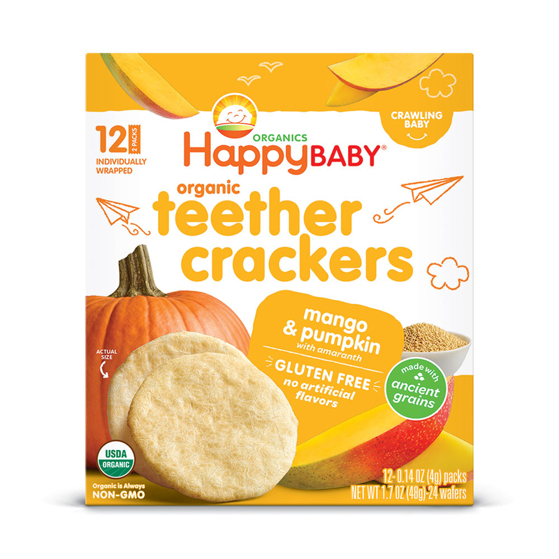 Happy Baby Organic Teething Wafers (Mango & Pumpkin) 4g x 12pcs