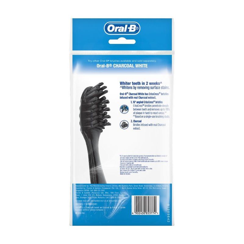 Oral-B 3D White CharcoalToothbrush, 3pcs
