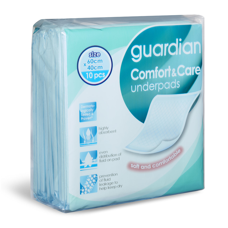 Guardian Comfort & Care Underpads 60cm x 40cm 10's