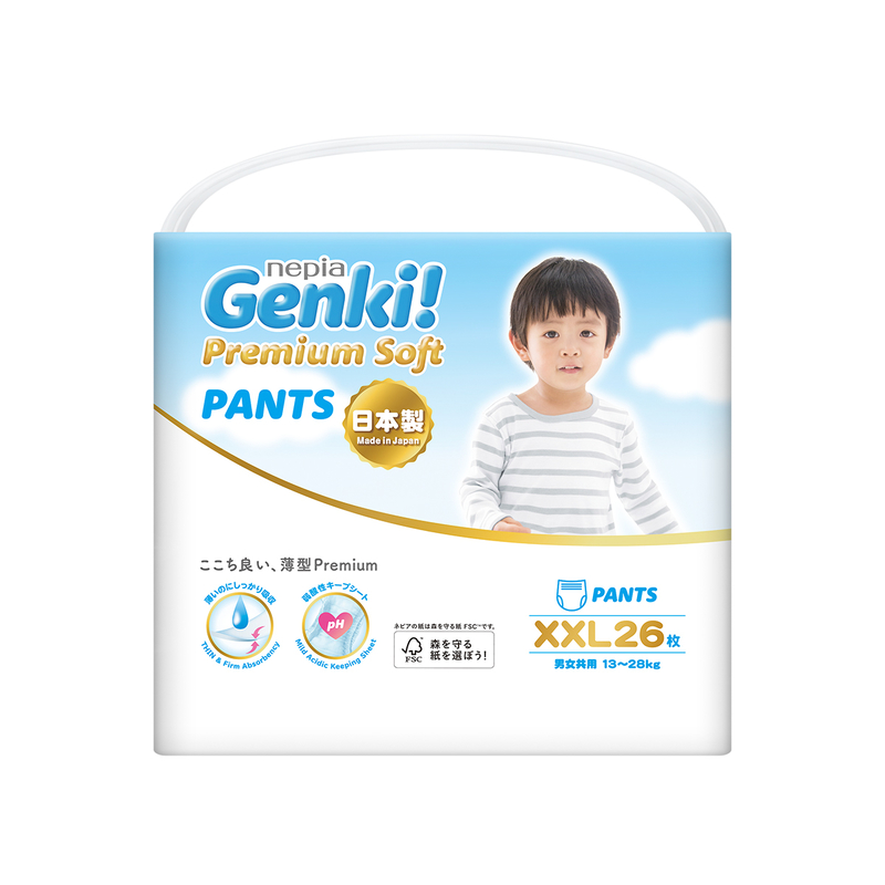 Nepia妮飄Genki!頂級柔軟嬰兒學習褲(XXL) 26片