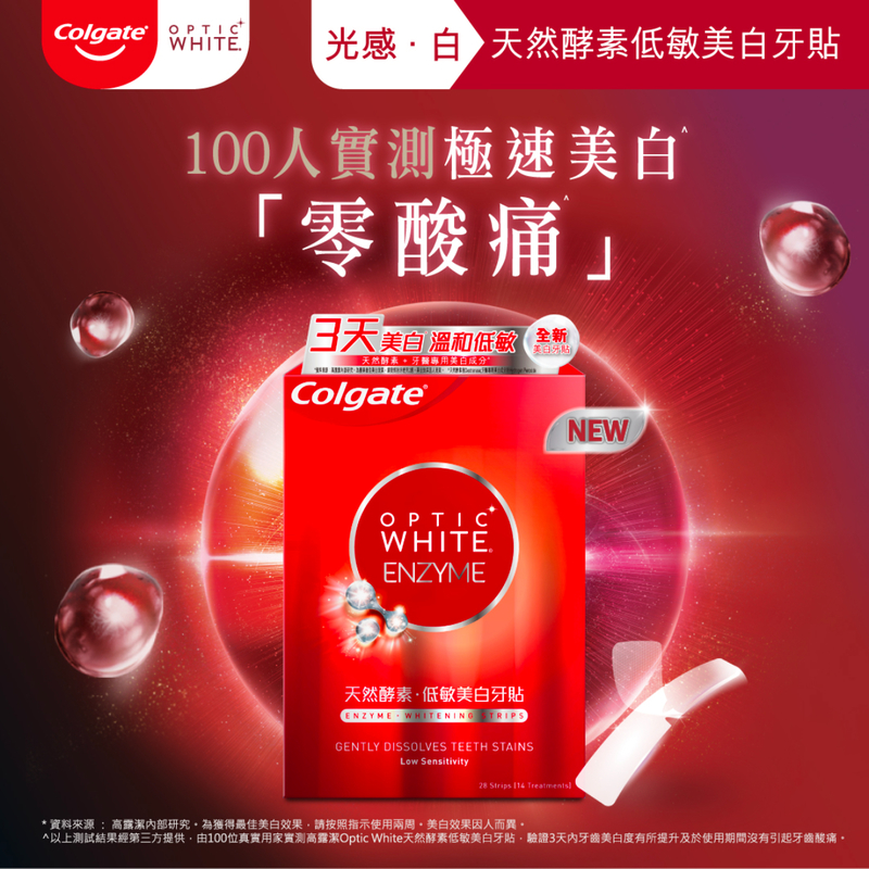 Colgate高露潔光感白天然酵素低敏美白牙貼  28片 (14次療程)