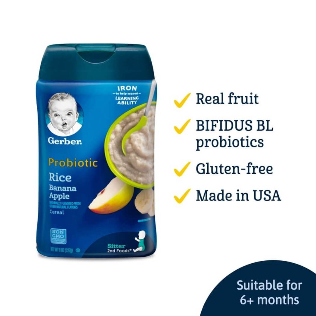 Gerber probiotic rice banana 2024 apple