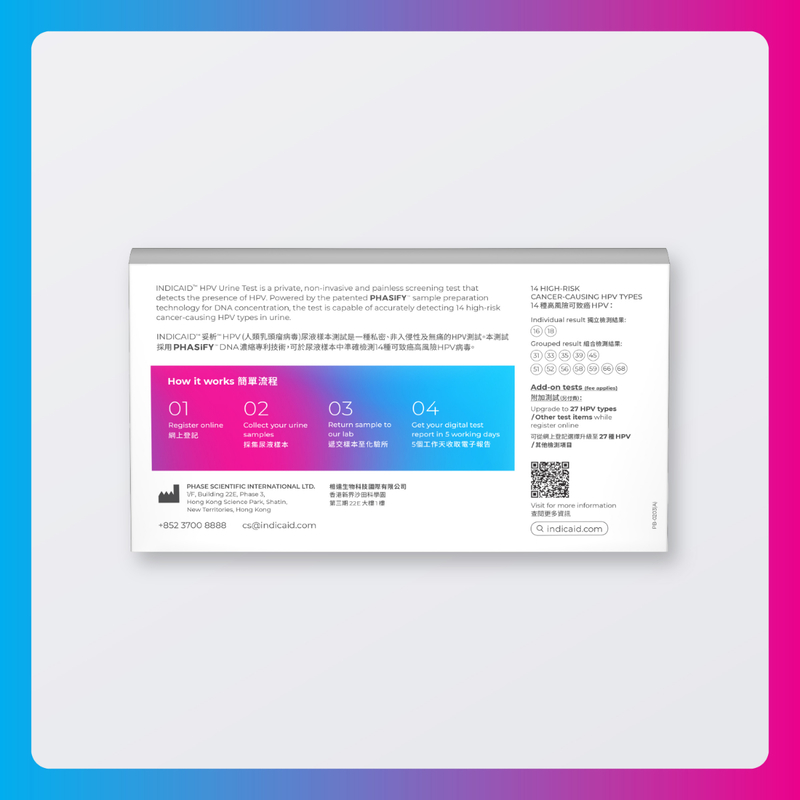 INDICAID HPV Urine Test with Report (Standard) 1pc