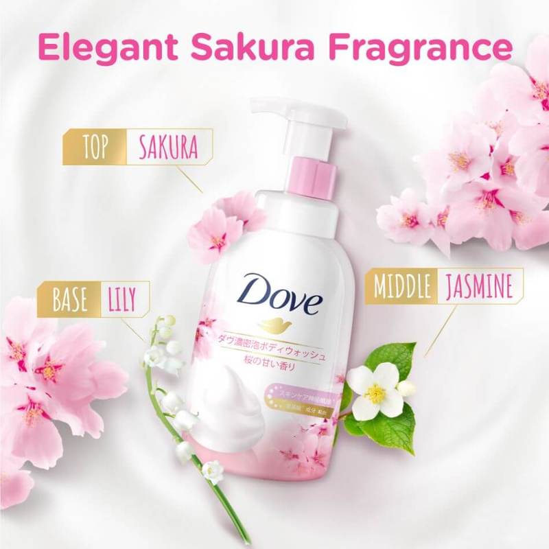 Dove Cloud Self-Foaming Body Wash Glowing Radiance - Sakura Fragrance 400ml