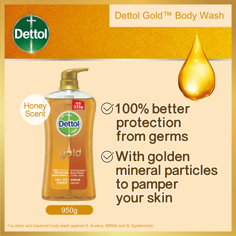 Dettol Gold Anti-Bacterial Body Wash (Classic Clean) 950g