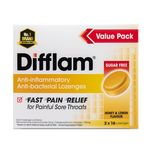 Difflam Anti-Inflammatory Anti-bacterial Honey Lemon Sugar Free Lozenges Twinpack 2x16s