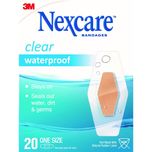 Nexcare Waterproof Bandages Clear, 20pcs
