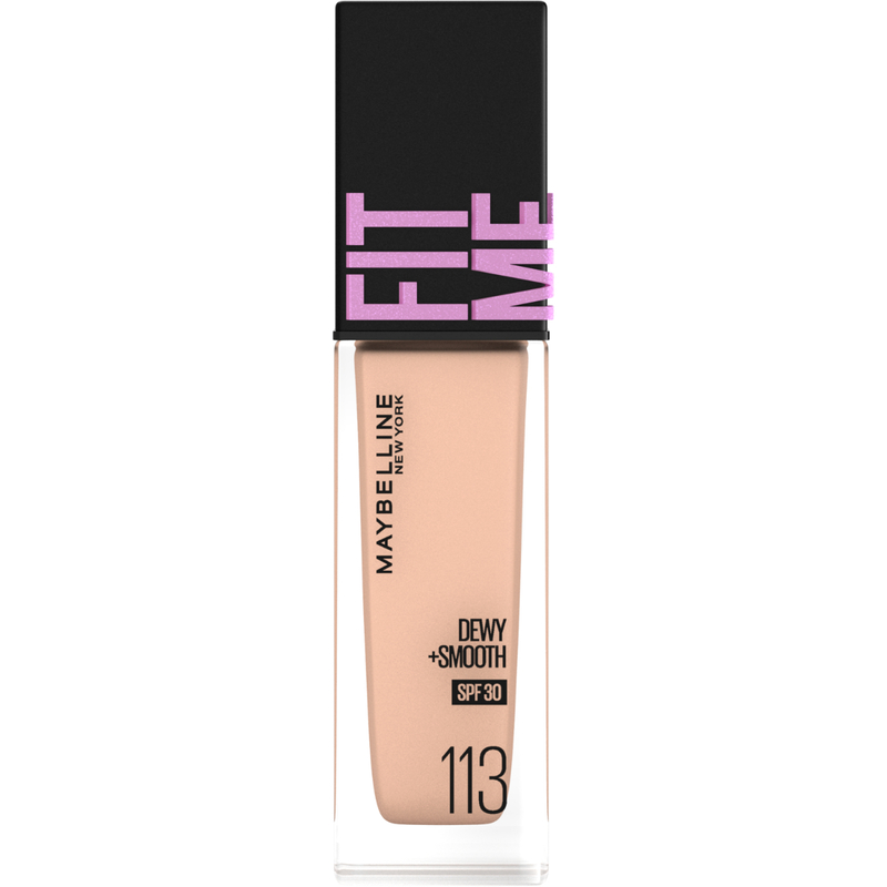 Maybelline Fit Me Dewy + Smooth Liquid Foundation 113 Fair Beige -  [ Hydrates with SPF30 ]  30ml