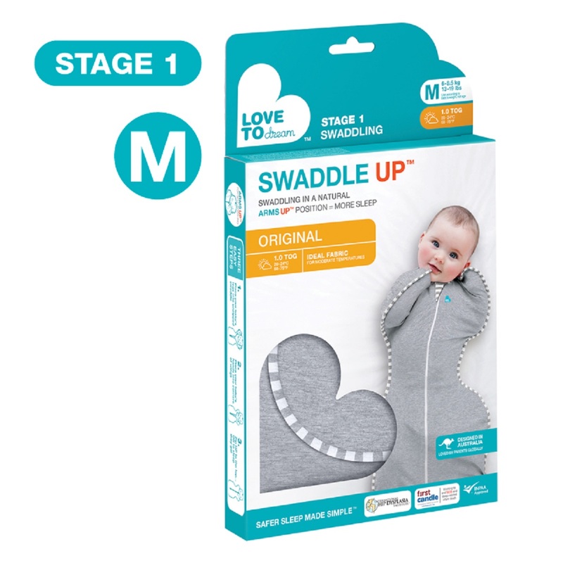 Love To Dream Swaddle Up Original (Stage 1) Grey M Size