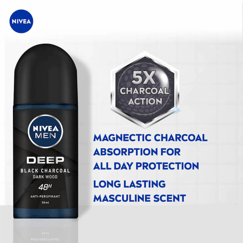 Nivea Men Deep Roll On Deodorant, 50ml