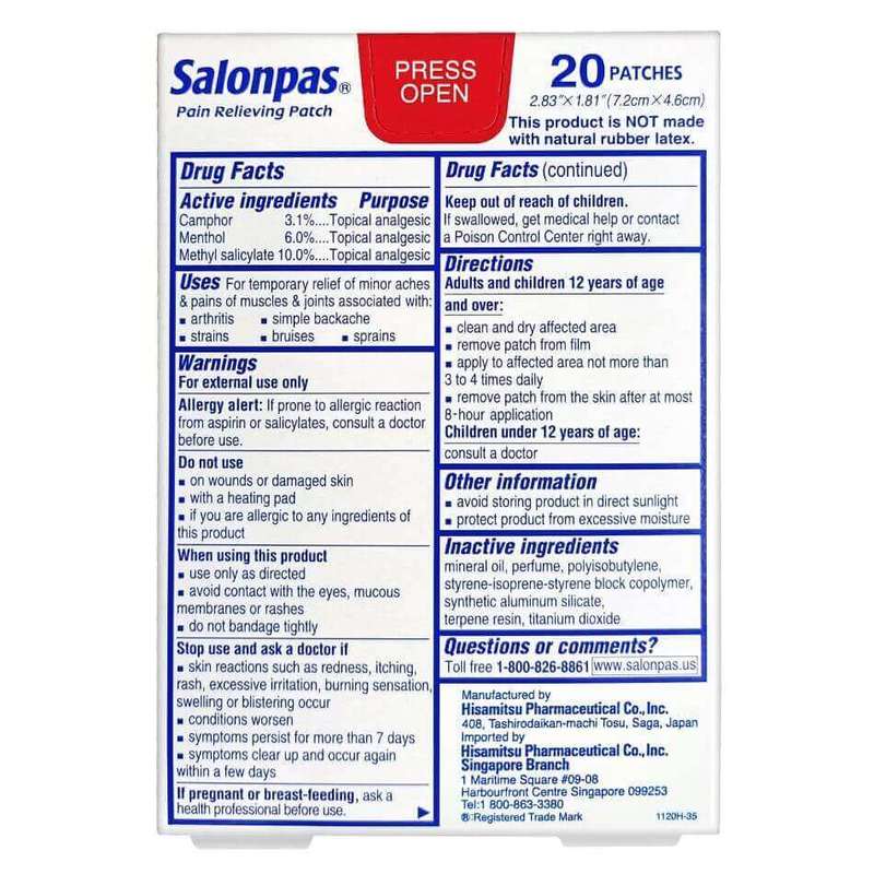 Salonpas Medicated Plaster 20's