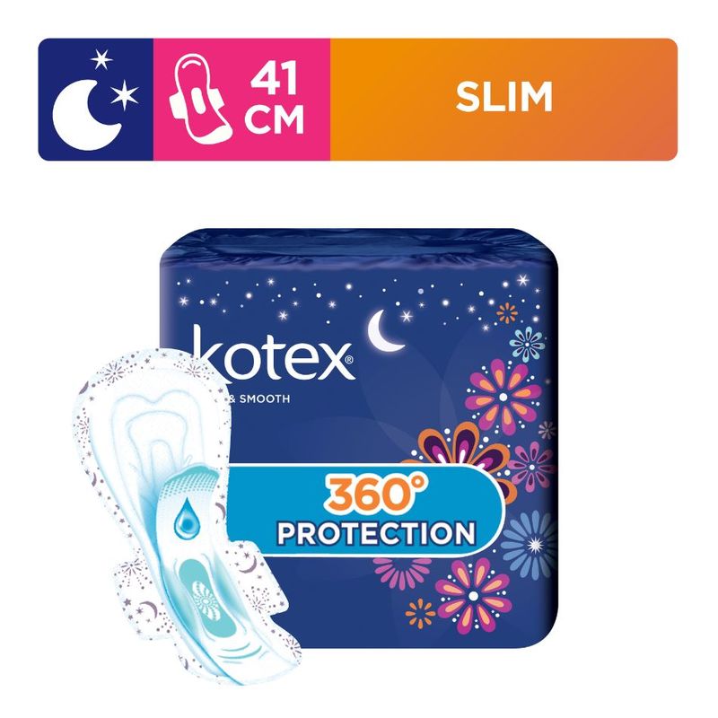 Kotex Soft & Smooth Overnight 41cm, 14pcs