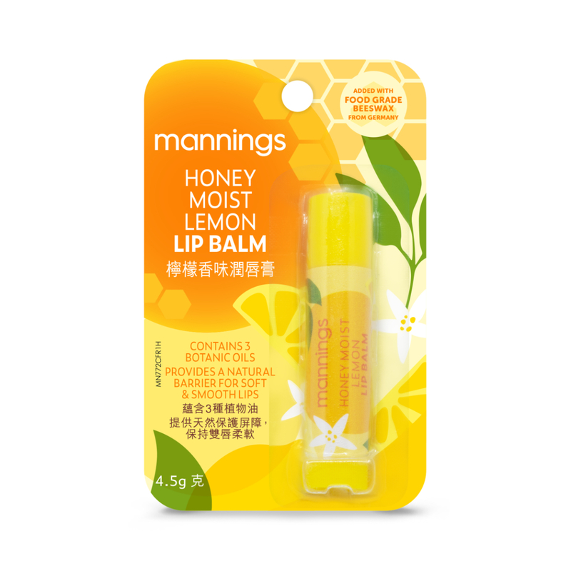 Mannings Honey Moist Lemon Lip Balm 4.5g