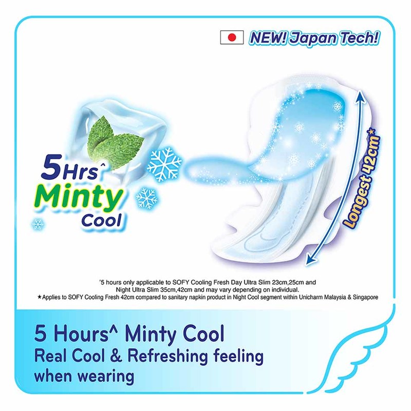 Sofy Cooling Fresh Night Slim Wing 42cm 6s