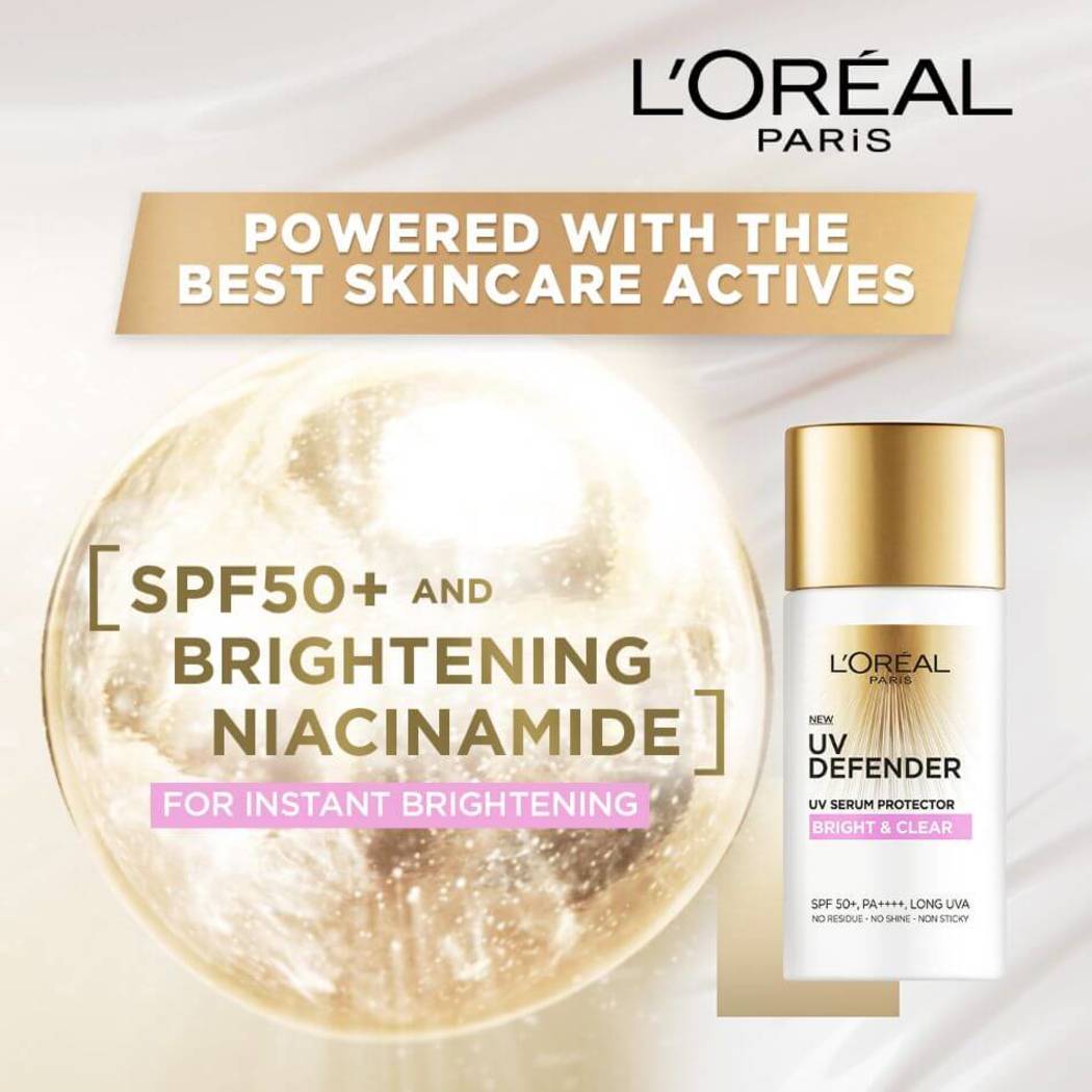 L'Oreal Paris UV Defender Sunscreen Bright and Clear SPF50+ 50ML | Guardian Singapore