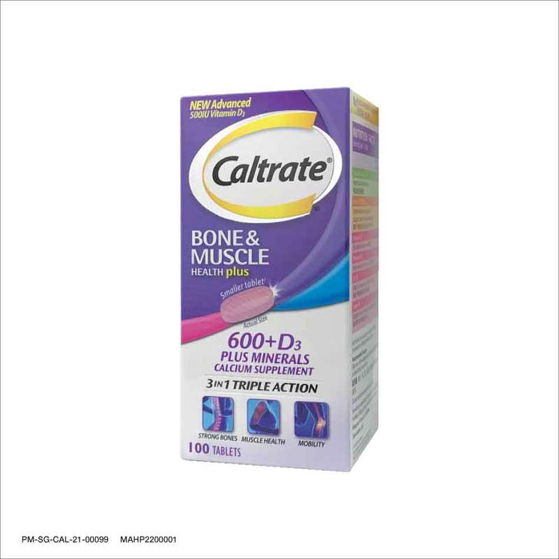 Caltrate 600+D 500IU Calcium Supplement, 100 tablets
