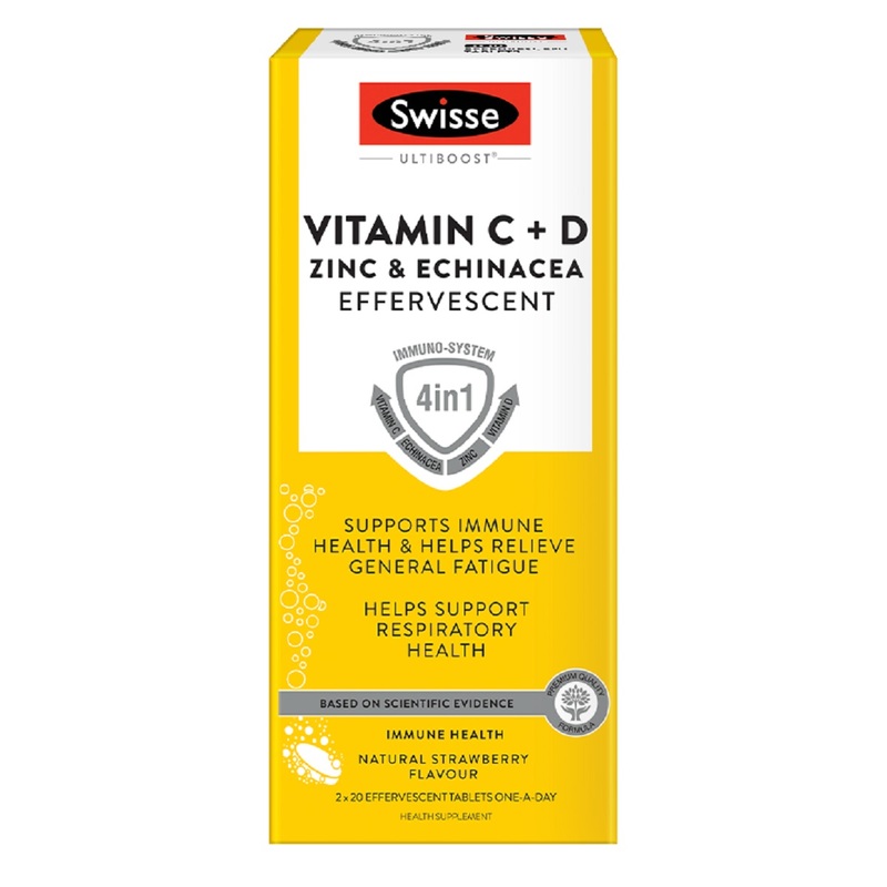 Swisse Ultiboost Vitamin C + D Zinc & Echinacea Effervescent 40pcs