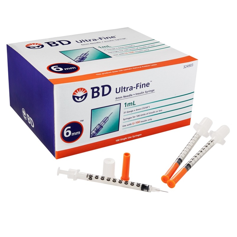 BD Ultra-FineTM II Insulin Syringe 6mm, 1.0cc 31G