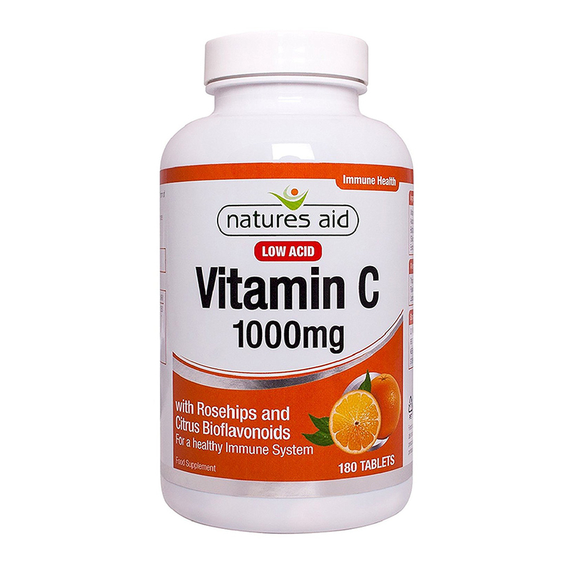 Natures Aid Vitamin C 1000mg Low Acid, 180 tablets
