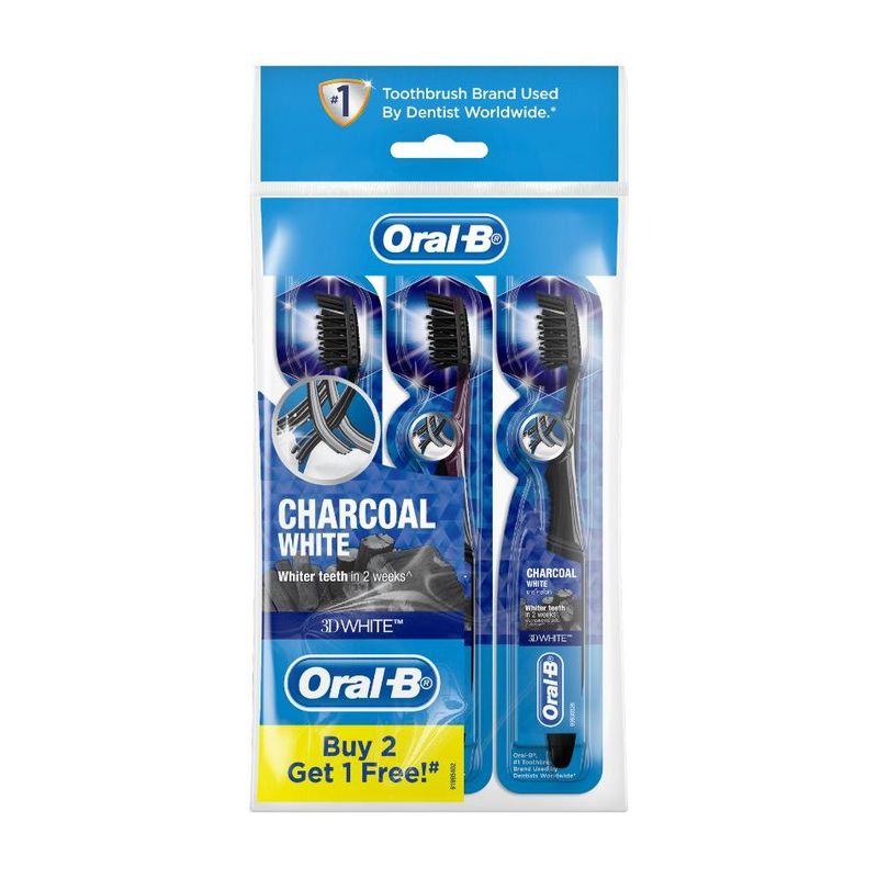 Oral-B 3D White CharcoalToothbrush, 3pcs