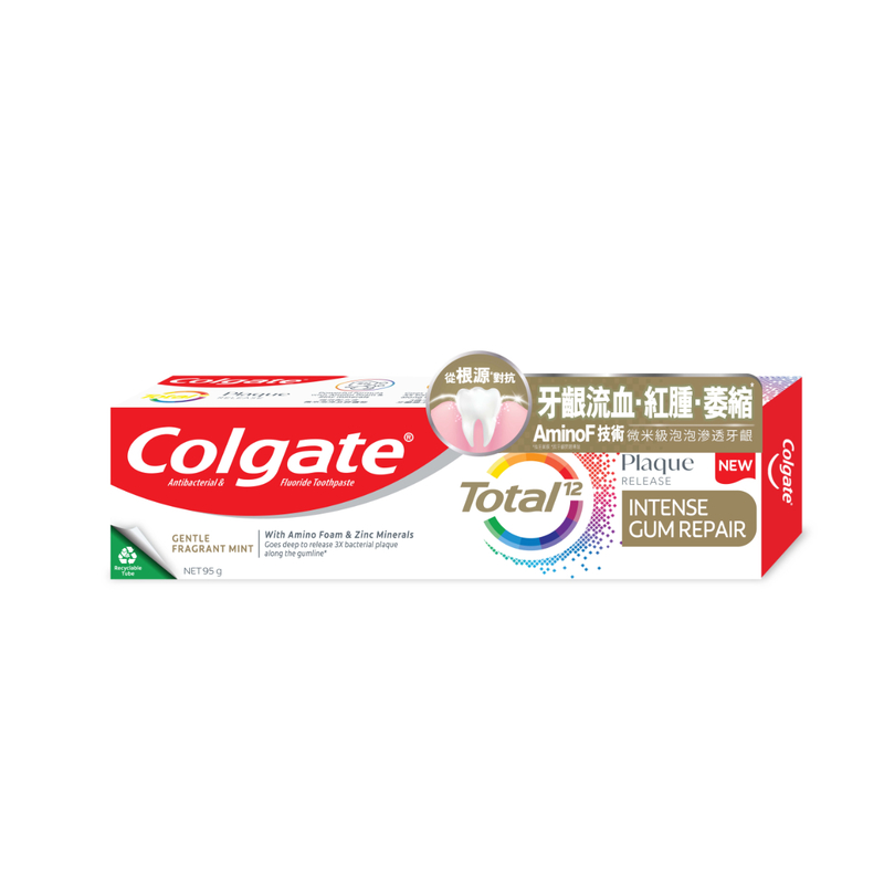 Colgate Total Plaque Intense Gum Repair Toothpaste (Fragrant Mint) 95g