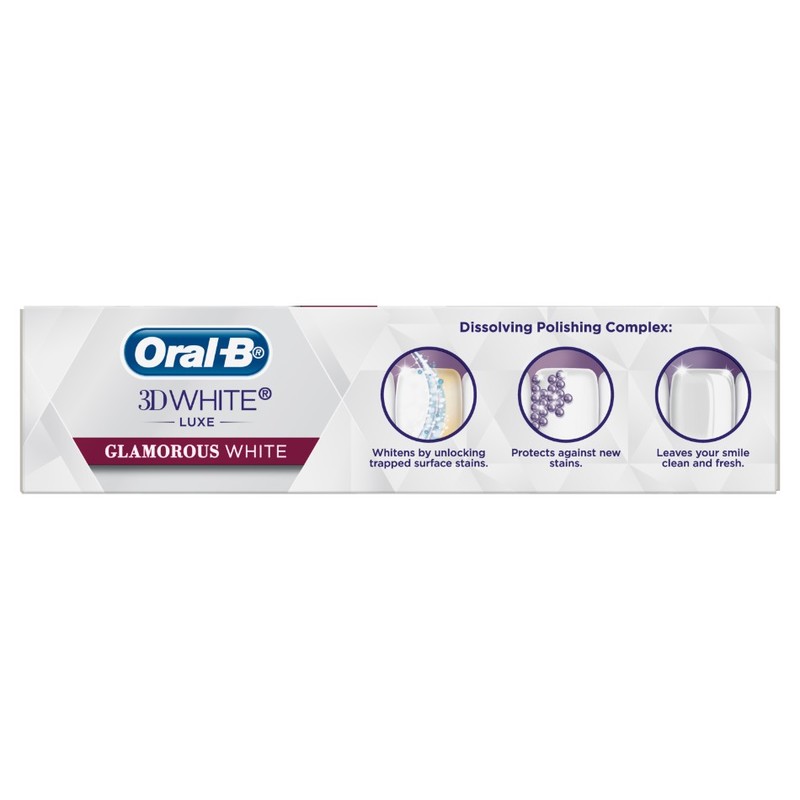 Oral-B 3D White Luxe Glamorous White Toothpaste, 95g