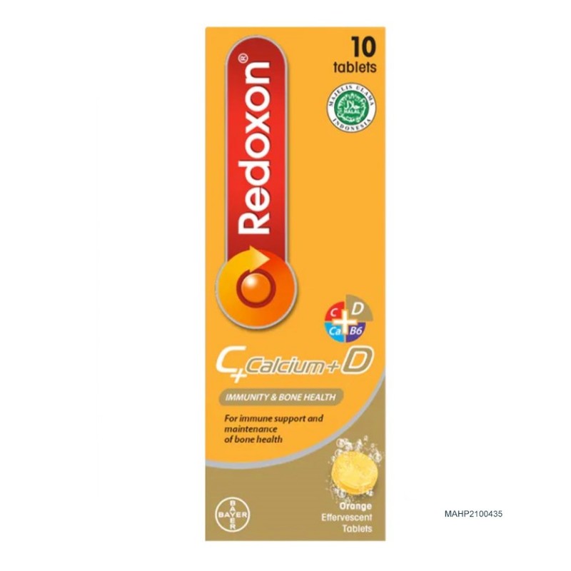 Redoxon Vitamin C, D & Calcium Immunity & Bone Health Effervescent 10s